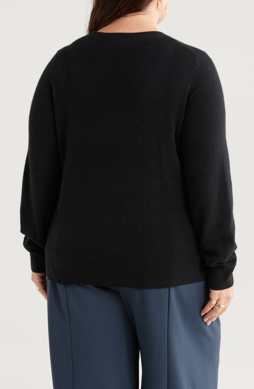 Shop Nordstrom Cashmere Crewneck Sweater In Black Rock