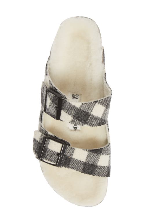 Birkenstock Arizona Genuine Shearling Lined Slide Sandal In Antique White/antique White