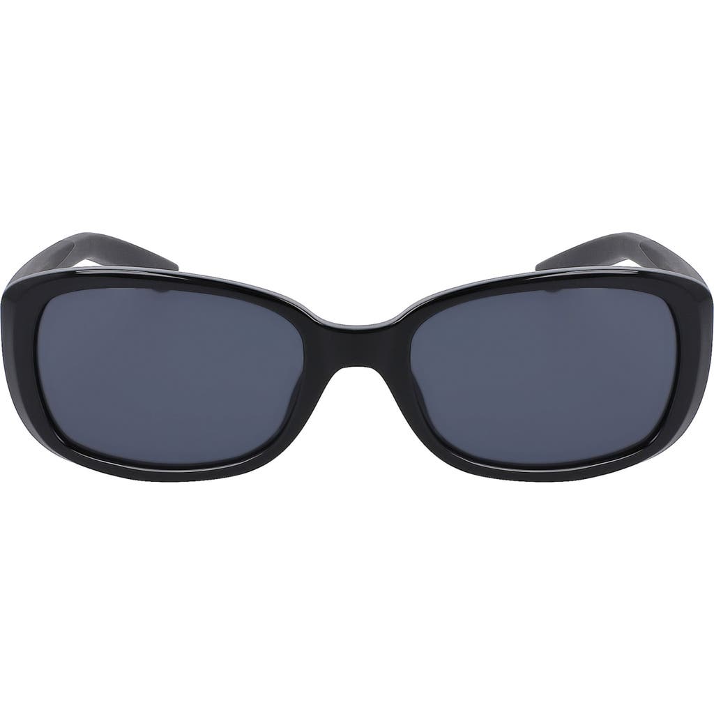 Shop Nike Epic Breeze 135mm Rectangular Sunglasses In Black/dark Grey