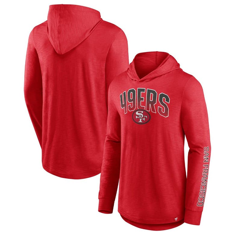 Women's Fanatics Branded Scarlet San Francisco 49ers Over Under Pullover Hoodie