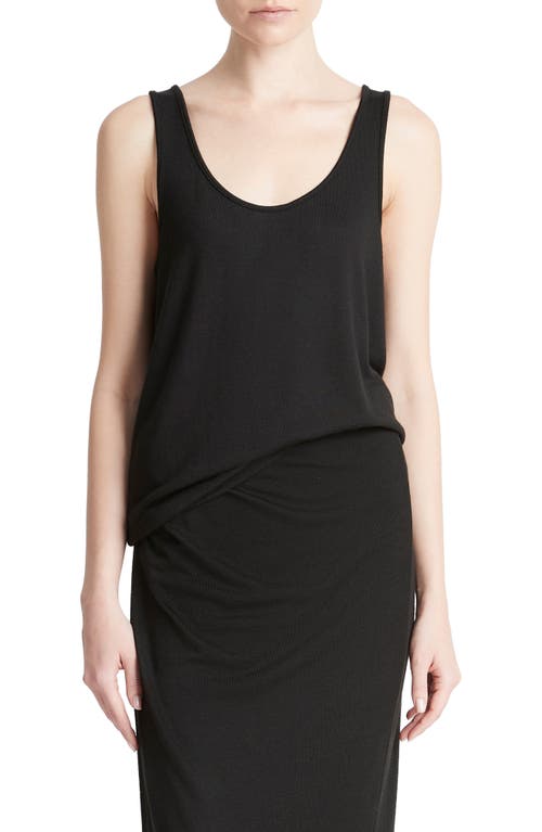 Vince Relaxed Scoop Neck Tank Black at Nordstrom,