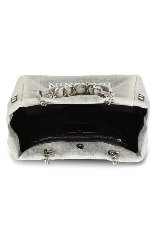 Shop Balmain 1945 Soft Washed Denim Tote In Navy/beige