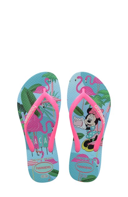 Havaianas Kids' 'disney Minnie Mouse' Flip Flop In Ice Blue