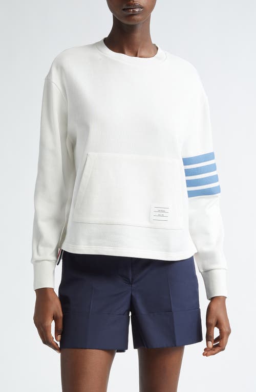 Thom Browne Oversize 4-Bar Cotton Sweatshirt Natural White at Nordstrom, Us