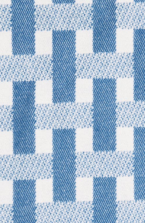 Johnstons Of Elgin Basket Weave Jacquard Wool & Cashmere Throw Blanket In Sapphire White