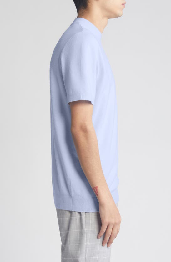 Open Edit Short Sleeve Sweater In Blue Xenon