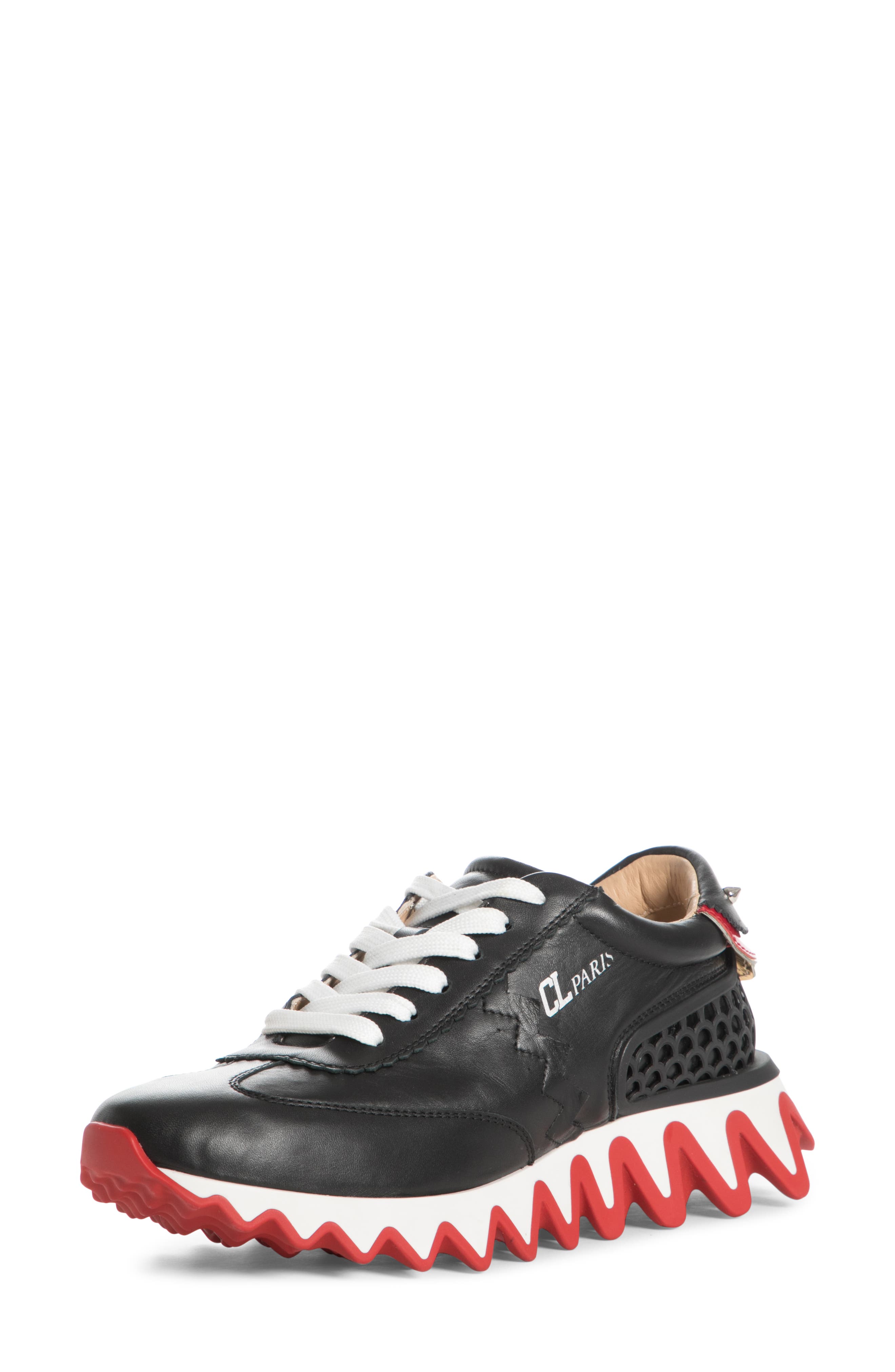 Christian Louboutin Loubishark Sneaker in Black/Red at Nordstrom, Size 5.5Us