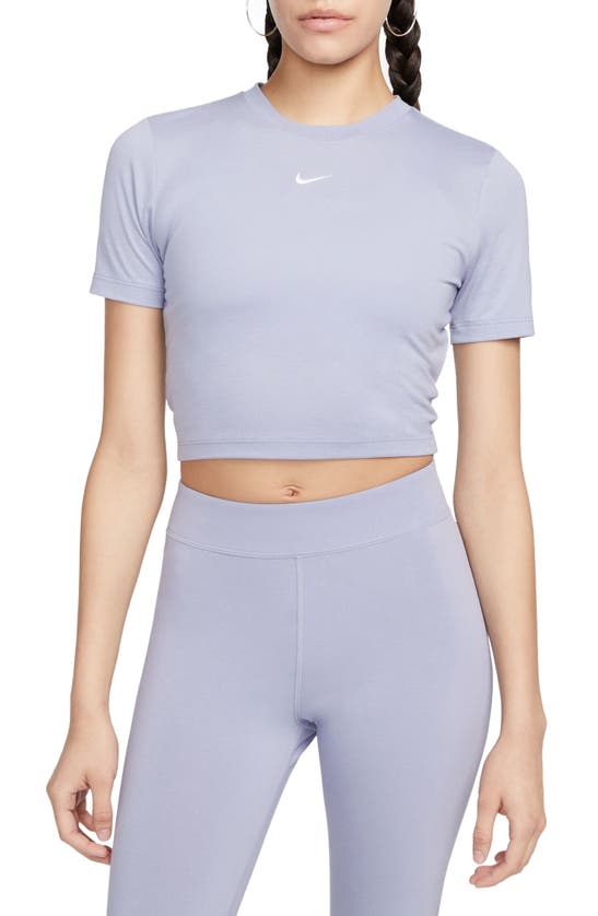 Nike Women's  Sportswear Essential Slim-fit Crop T-shirt In Purple
