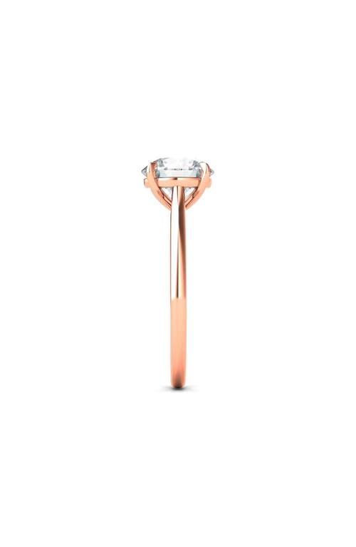 Hautecarat Round Brilliant Cut Lab Created Diamond Ring In 2.00 Ctw 18k Rose Gold