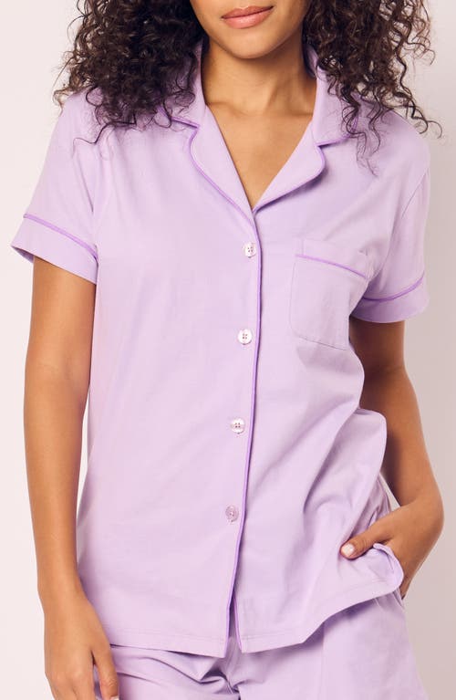 Shop Petite Plume Luxe Pima Cotton Short Pajamas In Purple