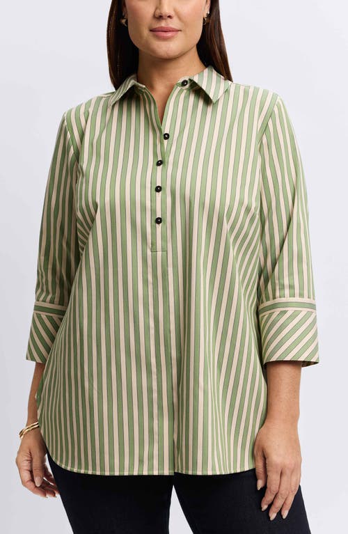 Foxcroft Madison Neutral Stretch Shirt In Green