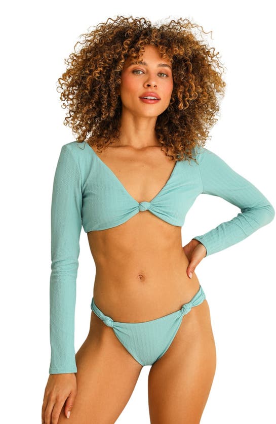 Shop Dippin Daisys Bianca Long Sleeve Bikini Top In Surf Rider