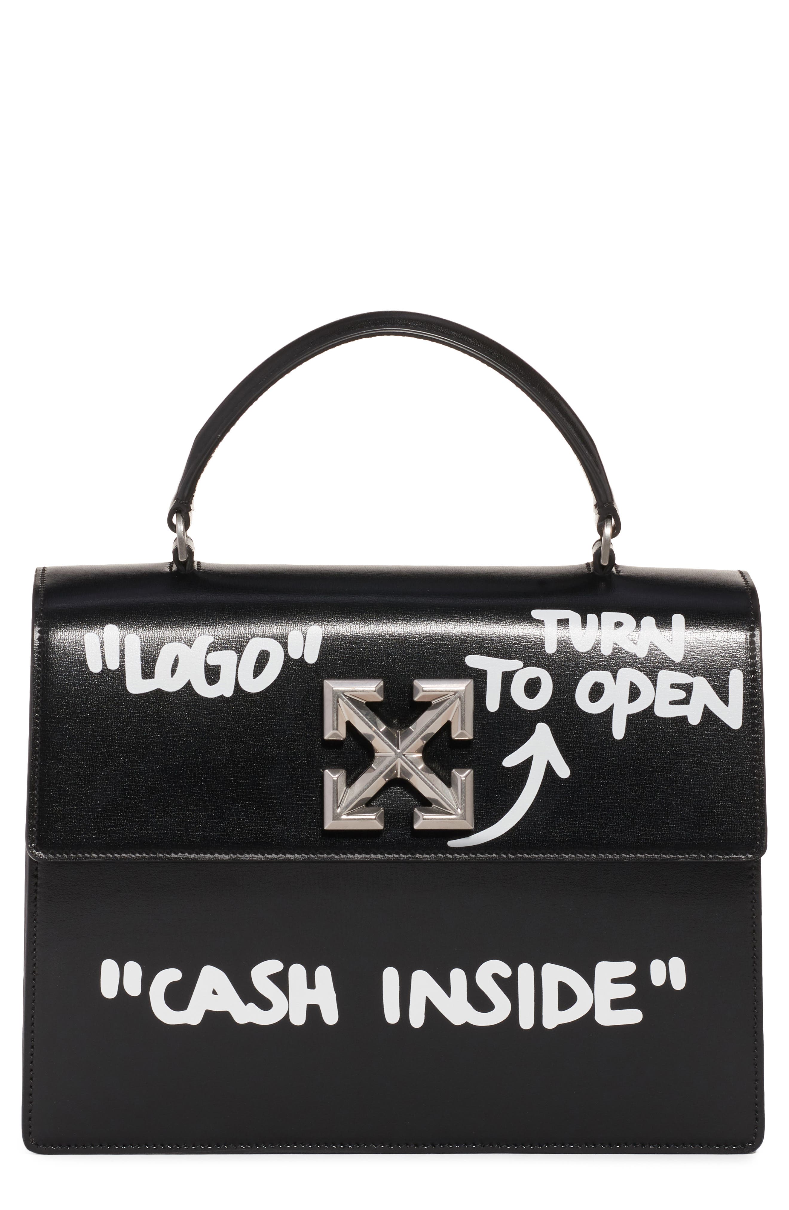 logo turn to open cash inside bag