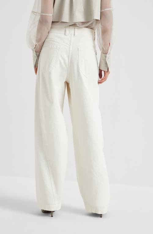 Shop Brunello Cucinelli Loose Sartorial Trousers In Chalk