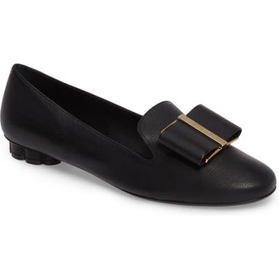 Salvatore Ferragamo Sarno Bow Loafer, Black