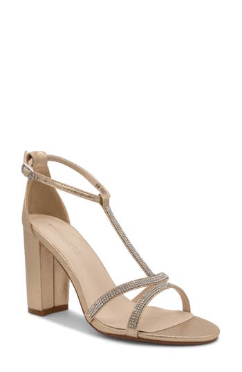 Touch Ups Gwen Shimmer Rhinestone Sandal In Champagne