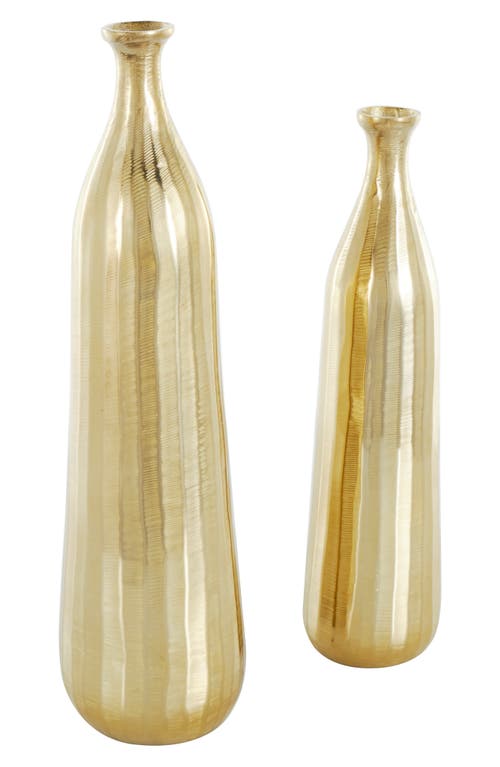 Vivian Lune Home Golden Set Of 2 Vase Set In Gold