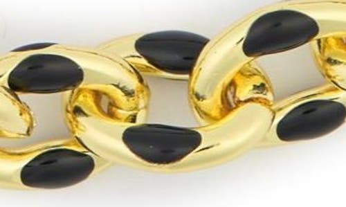 Shop Meshmerise Enamel Chain Bracelet In Black/gold