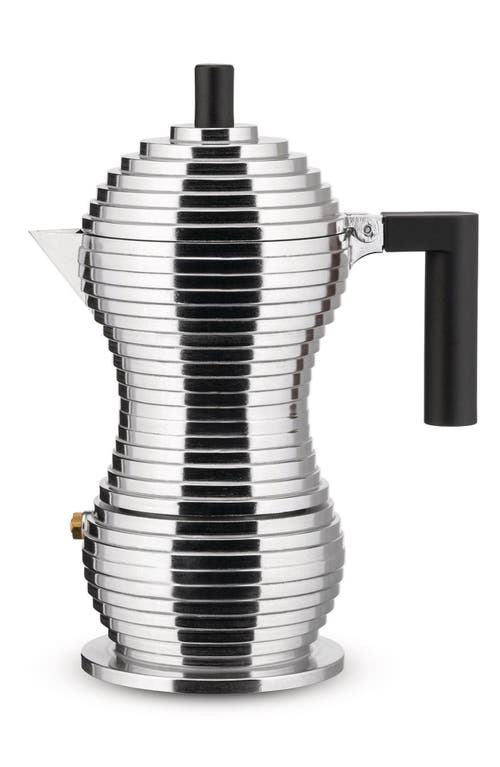 Shop Alessi Pulcina 3-cup Espresso Coffee Maker In Silver Black