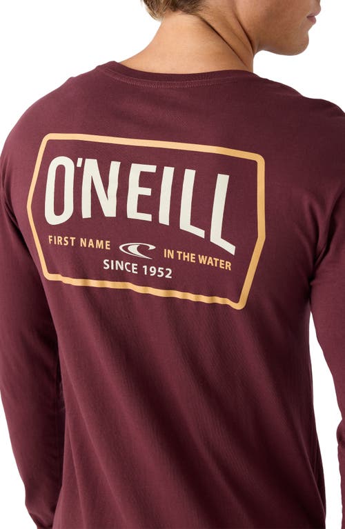 Shop O'neill Dither Long Sleeve Graphic T-shirt In Burgundy