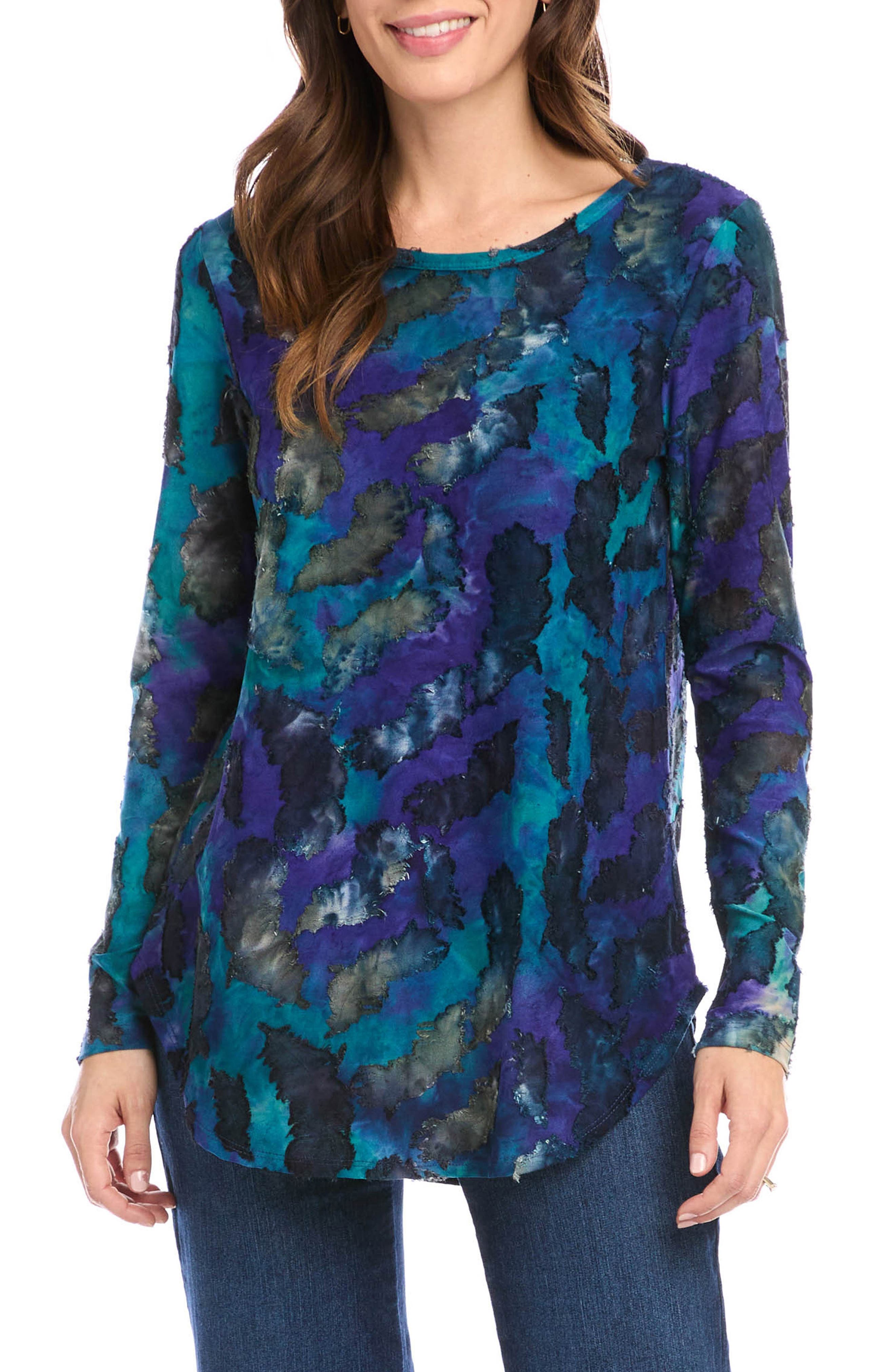 Karen Kane Tie Dye Burnout Shirttail Top Nordstrom