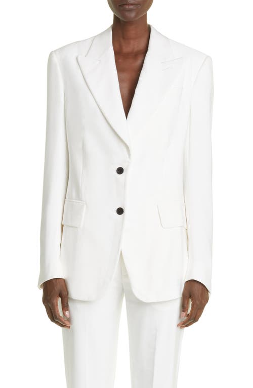 Tom Ford Fluid Twill Boyfriend Blazer in Chalk