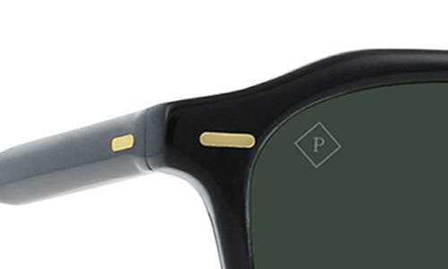 Raen Clyve 52mm Polarized Round Sunglasses In Recycled Black/green Polar