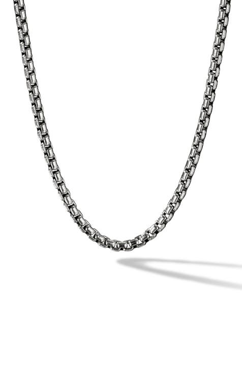 Men's Box Chain Necklace in Silver, 3.6mm