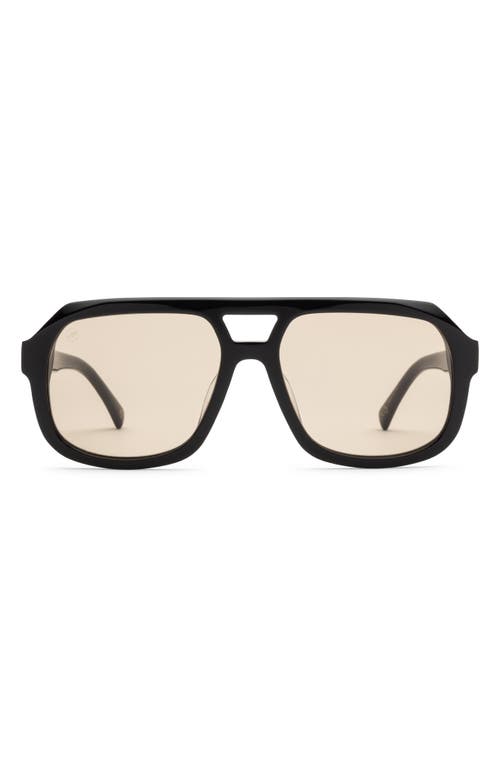 Augusta 57mm Square Sunglasses in Gloss Black/Amber