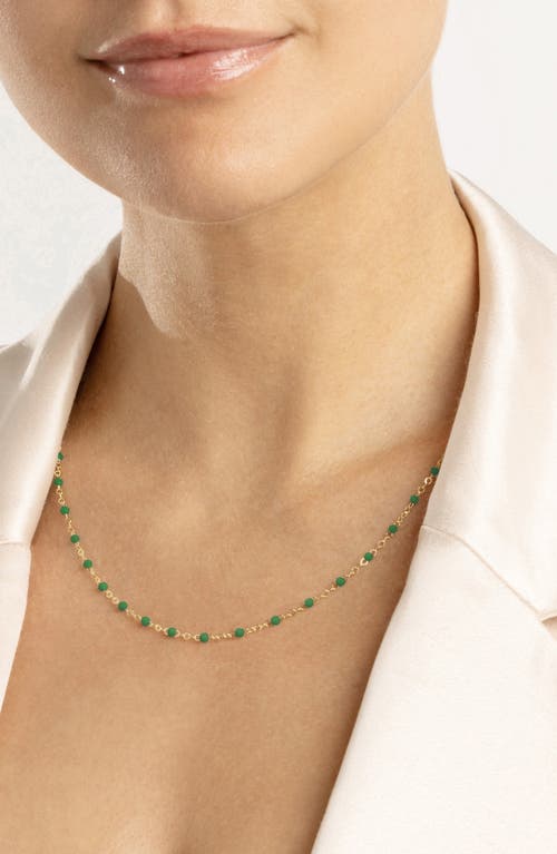 Central Park Enamel Station Chain Necklace In Green