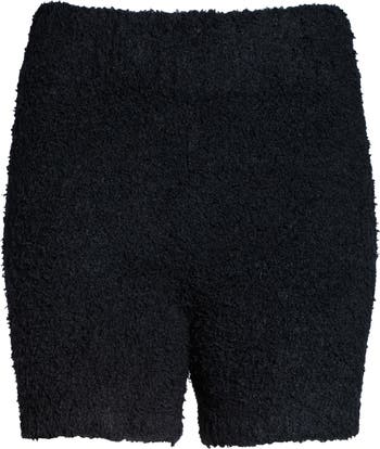 SKIMS Cozy Knit Fuzzy Teddy Shorts Onyx Black L/XL