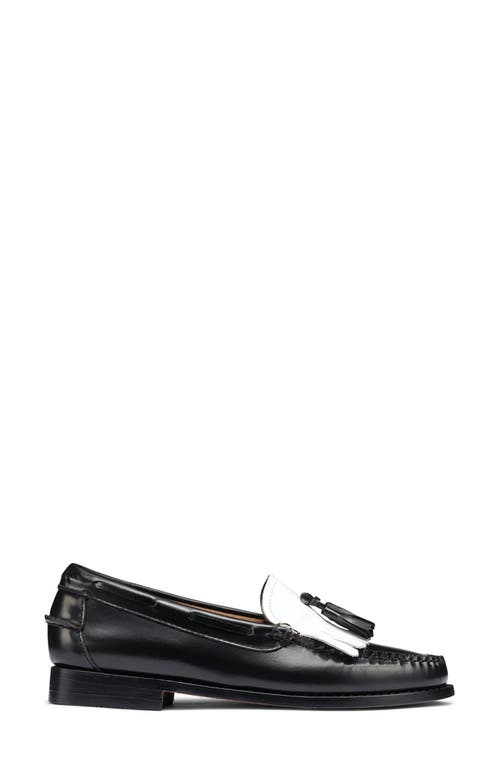 Shop G.h.bass Esther Kiltie Weejuns® Loafer In Black/white