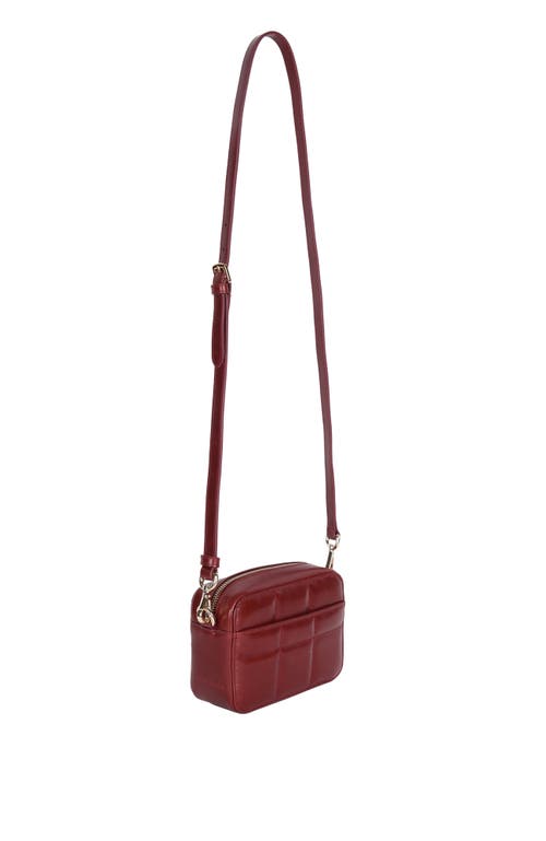 Hyer Goods Upcycled Leather Quilted Camera Bag In Red Quilt