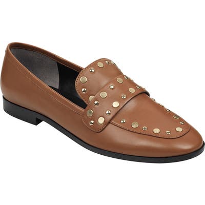 Marc Fisher Ltd Zimma Studded Loafer- Brown