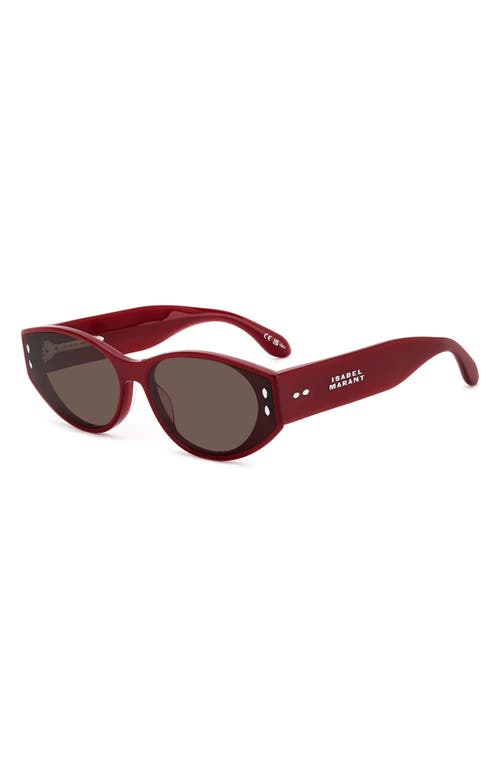 Isabel Marant Oval Sunglasses In Burgundy/brown