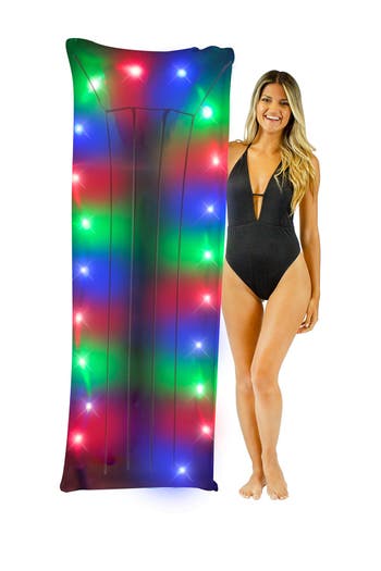 Poolcandy Illuminated Led Pillow Raft In Led Changing Color