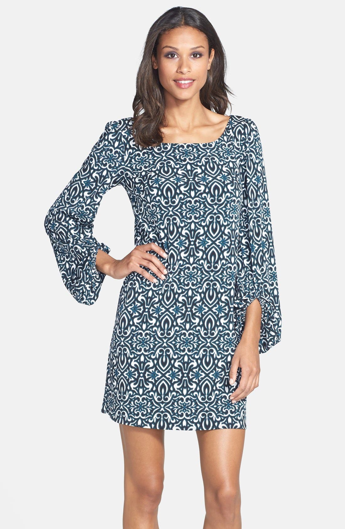 Laundry by Shelli Segal Blouson Sleeve Print Jersey Dress (Regular