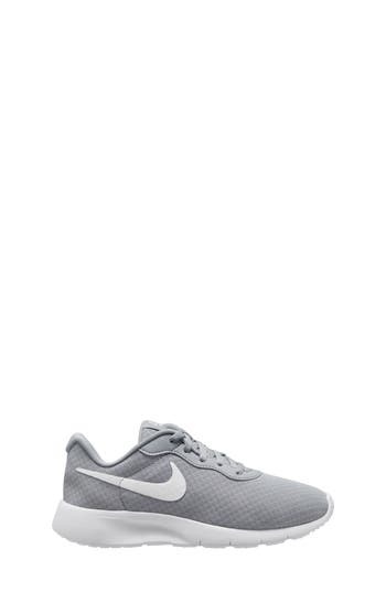 Shop Nike Kids' Tanjun Ez Sneaker In Wolf Grey/white/white