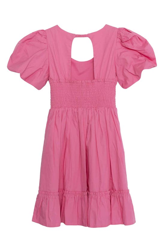Shop Speechless Kids' Puff Sleeve Fit & Flare Dress In Coral Pink