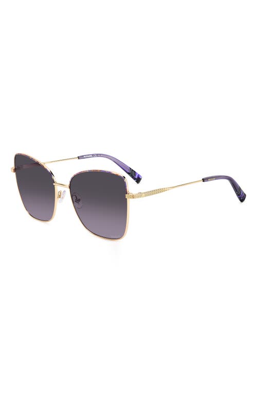 Missoni 59mm Cat Eye Sunglasses In Violet Havana Gold/violet