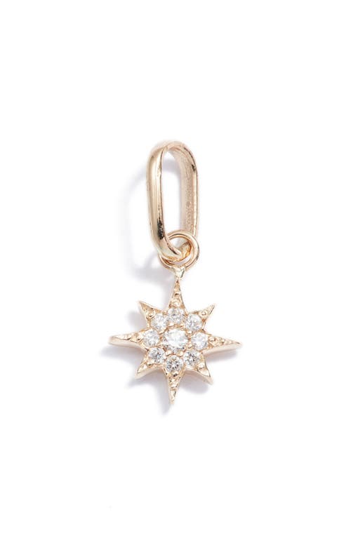 Anzie North Star Pendant Charm In Gold/diamond