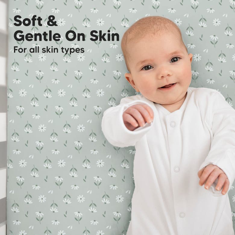 Keababies Soothe Fitted Mini Crib Sheet In Daisies