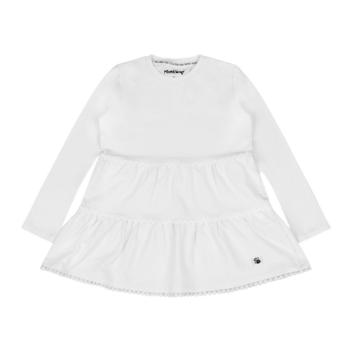 Mixed Up Clothing Girls Tiered Tunic And Legging Set In White/black/hello