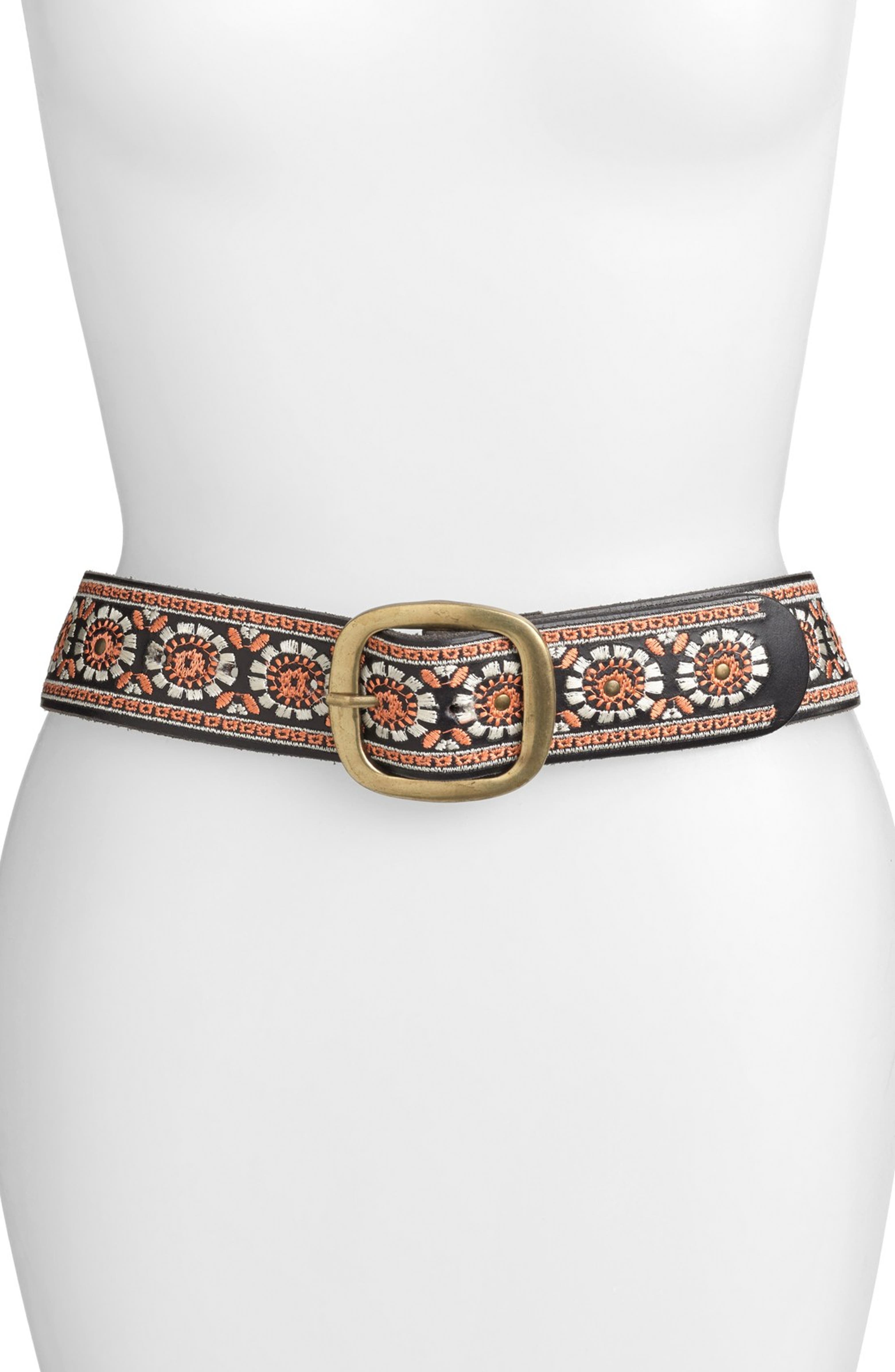 Lucky Brand Embroidered Medallion Belt | Nordstrom