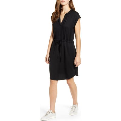 Gibson X Hi Sugarplum! Como Drawstring Jersey Dress, Black