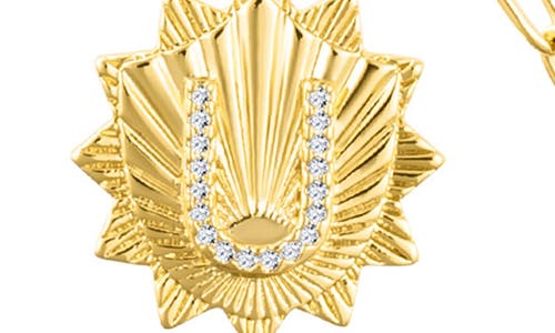 Adornia Initial Cz Pendant Toggle Necklace In Gold-u
