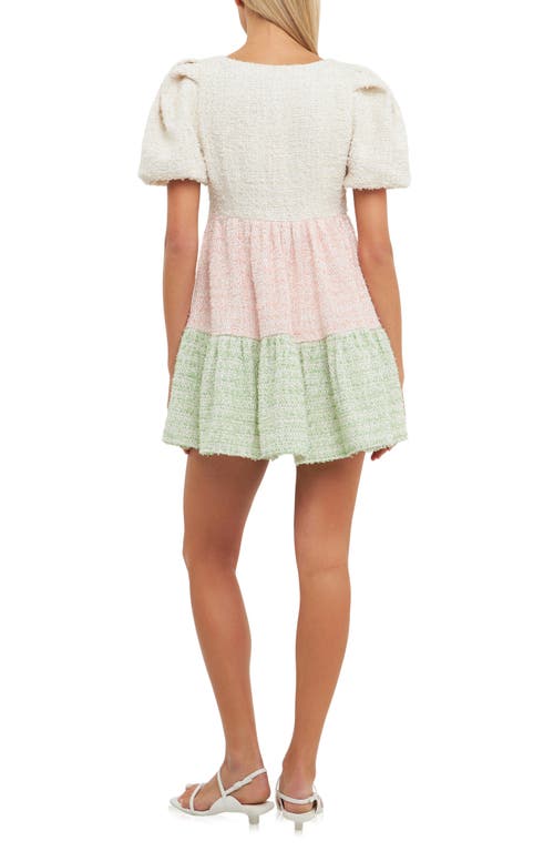 ENGLISH FACTORY ENGLISH FACTORY COLORBLOCK TWEED MINIDRESS