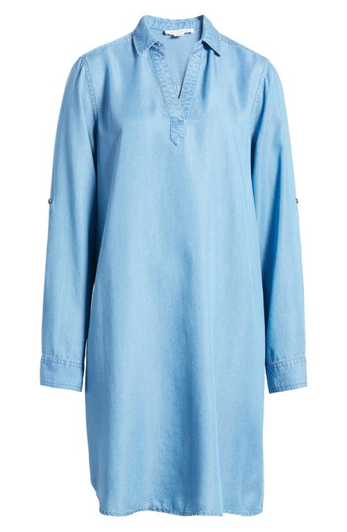 Shop Beachlunchlounge Emelia Long Sleeve Shift Dress In Medium Wash