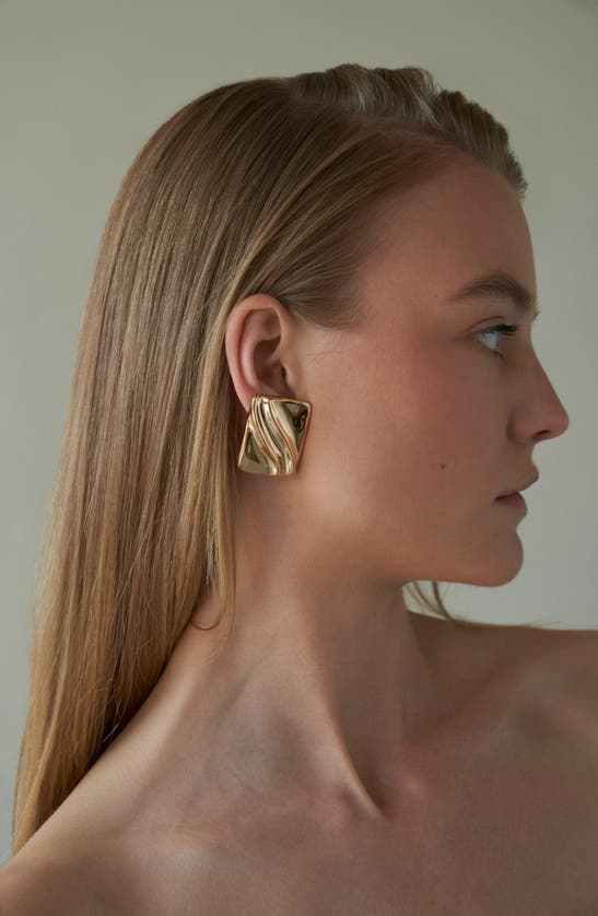 Shop Lili Claspe Adva Clip-on Earrings In Gold