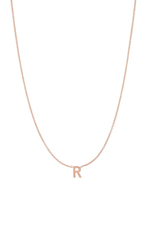 BYCHARI Initial Pendant Necklace in 14K Rose Gold-R at Nordstrom